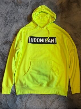 Hoonigan Men’s Neon Yellow Crewneck Hoodie